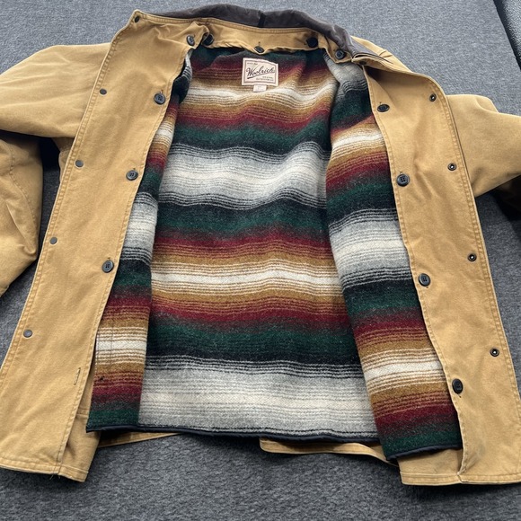 Vintage Woolrich Jacket Mens Large Barn Chore Blanket Lined Canvas Utility *FLAW - Picture 7 of 11